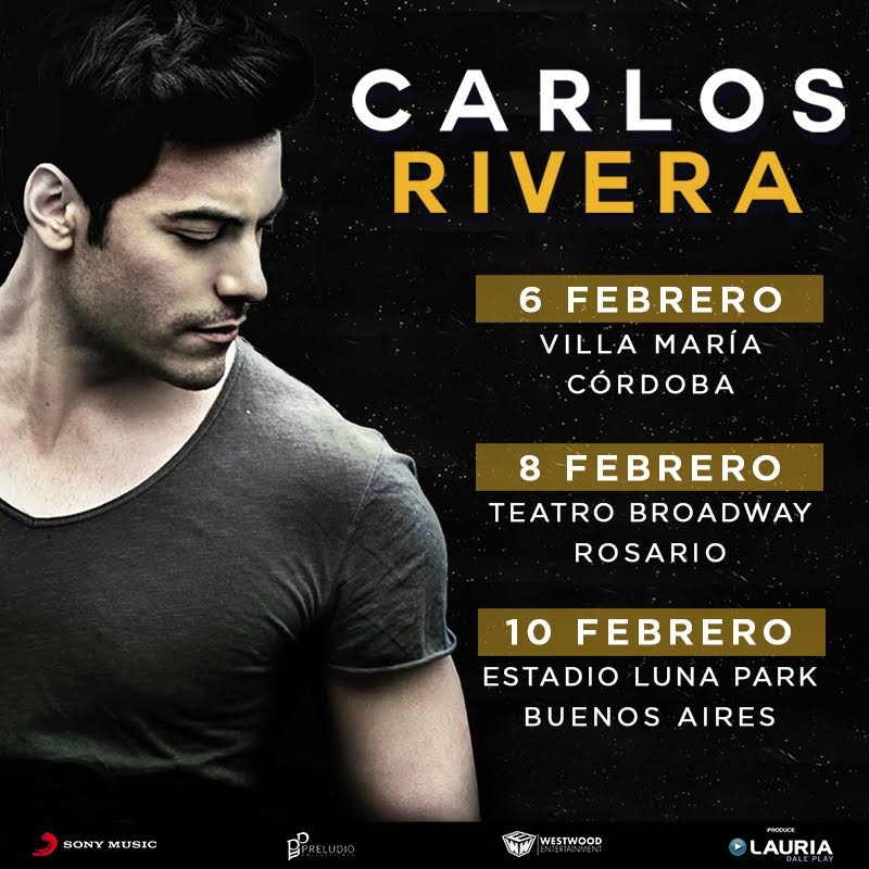Carlos Rivera anuncia nuevos shows en Argentina, previo al Estadio Luna Park!