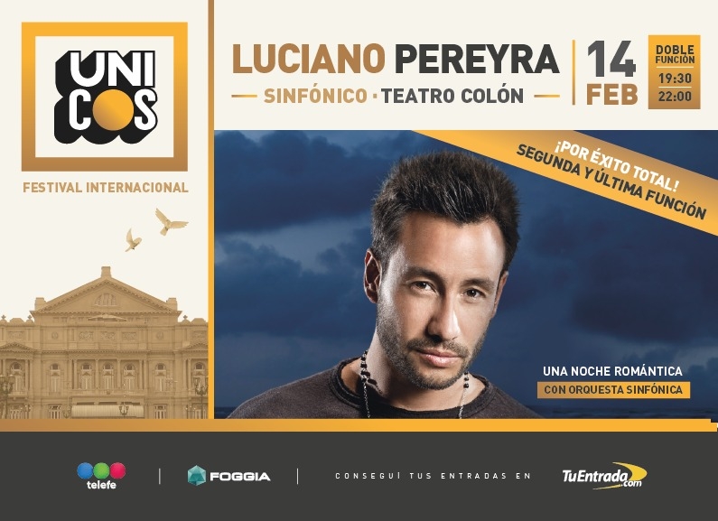 Festival Únicos: Luciano Pereyra agota entradas en horas y suma una segunda y última función en el Teatro Colón!